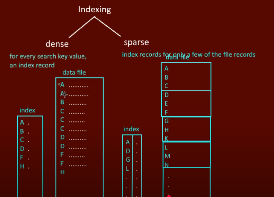 Dense and Sparse Index
